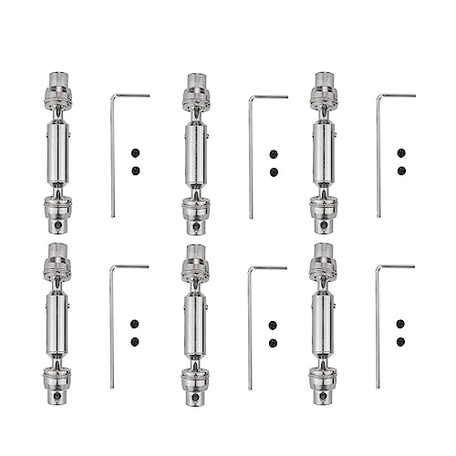 LOLPALONE 6 x Upgrade Motorwelle CVD in Metall für D12 C24 C34 B14 B24 B16 B36 MN D90 MN99S RC Autoteile Zubehör, von LOLPALONE