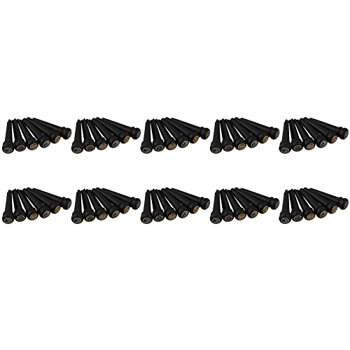 LOLPALONE 60 Stück Schwarze Ebenholz Shell Guitar Bridge Bone Pins Set mit Abalone DOT Grün für Akustische Gitarre Zubehör von LOLPALONE