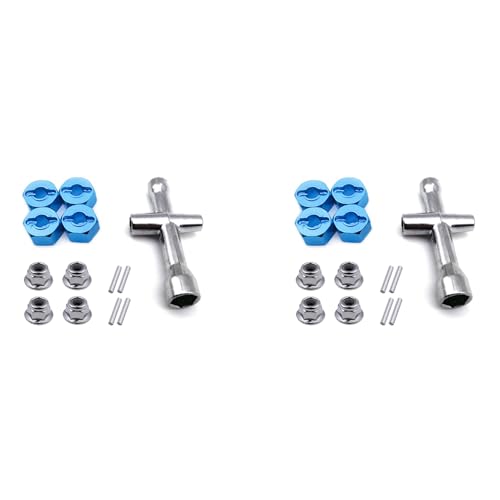 LOLPALONE 8X Metall 12Mm Rad Sechskantadapter 7Mm Dicke Flansch Kontermutter KreuzschlüSsel für 1/10 Stampede Slash RC Car, 2 von LOLPALONE