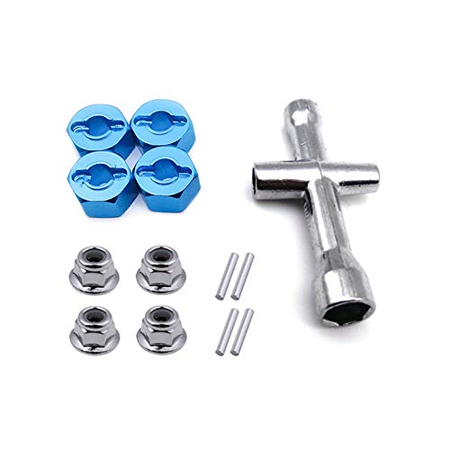 LOLPALONE Metall 12 mm Sechskantadapter Rad 7 mm Dicke Kontermutter Flanschschlüssel Kreuzschlüssel für 1/10 Stampede Slash RC Auto, 2 von LOLPALONE