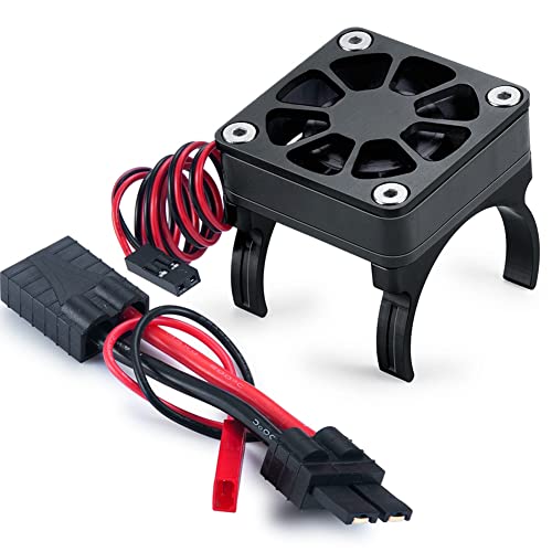 LOLPALONE RC Auto Motor Kühler Abdeckung Lüfter Motor Kühlkörper Temperaturregelung für 1/10 RC Crawler TRX4 Teile,Schwarz von LOLPALONE