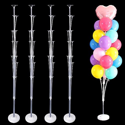 LOLYSIC Ballonständer für den Boden, 160 cm Ballonhalter, Bodentisch-Ballonständer, Set für Hochzeit, Babyparty, Abschlussfeier, Geburtstag, Party, Jahrestag, Dekoration, 4 Stück von LOLYSIC