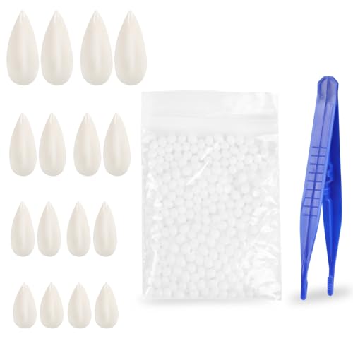 LOMIMOS Vampirzähne，es Enthält je 2 Paare von Vampirzähnen in Vier Verschiedenen Größen mit 1 Tube Zähne Pellets Kleber und Pinzette für Cosplay Party Requisiten Halloween Party Fangzähne von LOMIMOS