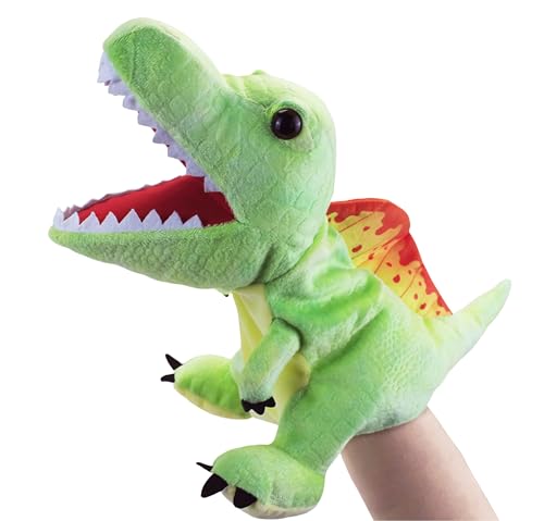 LOMTRATS Dinosaurier-Handpuppen für Kinder, Kleinkind enthält Triceratops und Tyrannosaurus Rex mit beweglichen offenen Mündern, perfekt zum Geschichtenerzählen,Geburtstagsgeschenke von LOMTRATS