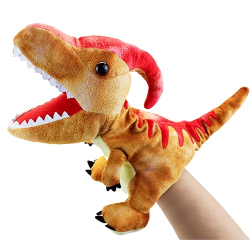 LOMTRATS Dinosaurier-Handpuppen für Kinder, Kleinkind enthält Triceratops und Tyrannosaurus Rex mit beweglichen offenen Mündern, perfekt zum Geschichtenerzählen,Geburtstagsgeschenke von LOMTRATS