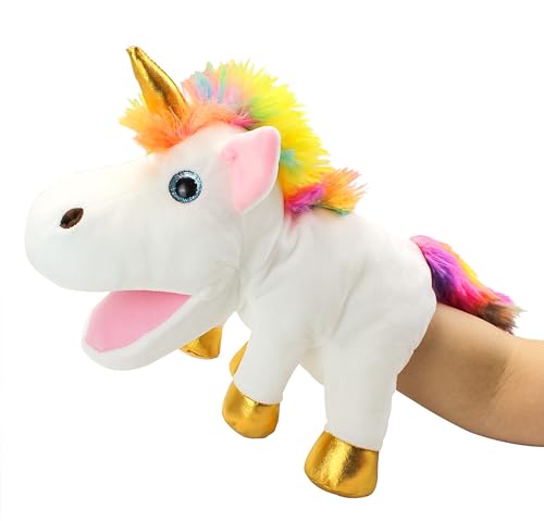 LOMTRATS Einhorn-Handpuppen für Kinder, Kleinkind mit beweglichen offenen Mündern, die Glück, Ewigkeit und Reinheit andeuten, perfekt für Geschichtenerzählen,Geburtstagsgeschenke LOMTRATS Einhorn-Handpuppen für Kinder, Kleinkind mit beweglichen offenen Mündern, die Glück, Ewigkeit und Reinheit andeuten, perfekt für Geschichtenerzählen,Geburtstagsgeschenke von LOMTRATS