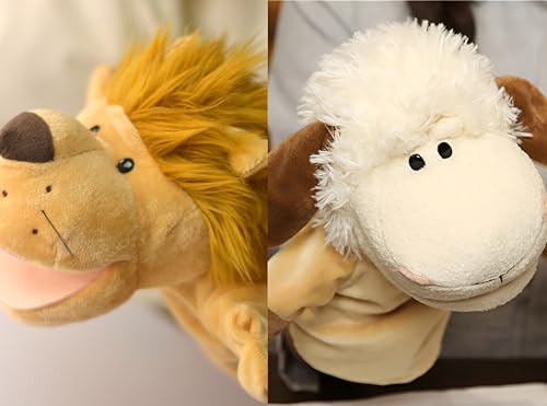 LOMTRATS Handpuppen für Kinder, Kleinkind enthält Wolf, Tiger, Löwe, AFFE und bewegliche offene Münder, perfekt zum Geschichtenerzählen, Unterrichten, im Vorschulalter und als Geburtstagsgeschenk von LOMTRATS