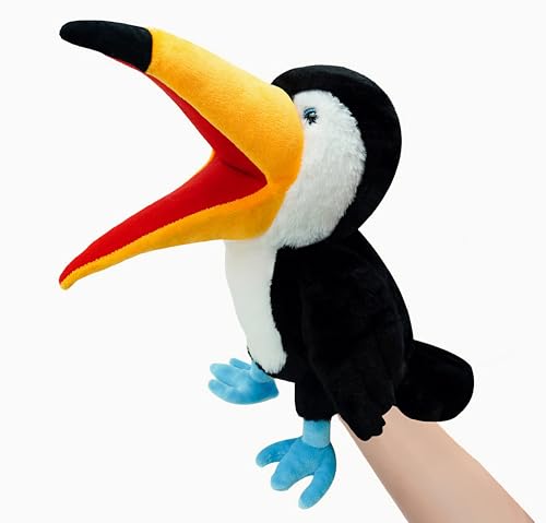 LOMTRATS Vogel-Handpuppen für Kinder, Kleinkinder, einschließlich Papageien, Pfauen usw. mit beweglichen offenen Mündern, perfekt zum Geschichtenerzählen,Geburtstagsgeschenke von LOMTRATS