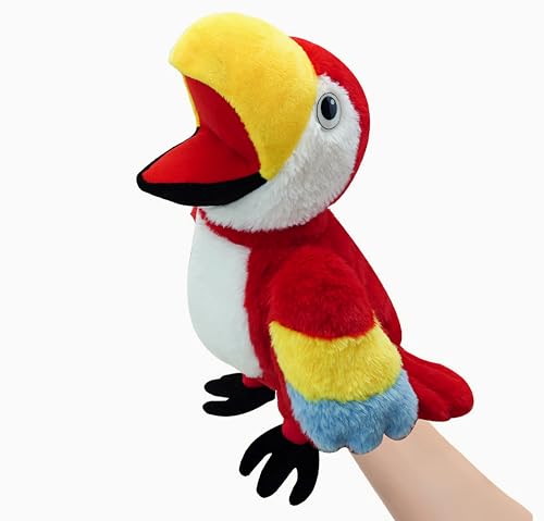 LOMTRATS Vogel-Handpuppen für Kinder, Kleinkinder, einschließlich Papageien, Pfauen usw. mit beweglichen offenen Mündern, perfekt zum Geschichtenerzählen,Geburtstagsgeschenke von LOMTRATS