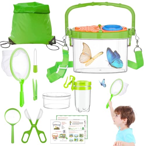 LOMUG Forscherset für Kinder, 11 Stück Entdecker Spielzeug Set mit Beobachtungsbox, Becherlupen, Insekten Forschen Kleinkindspielzeug für Junge und Mädchen ab 3 Jahre Outdoor Natur Erkundung (Grün) LOMUG Forscherset für Kinder, 11 Stück Entdecker Spielzeug Set mit Beobachtungsbox, Becherlupen, Insekten Forschen Kleinkindspielzeug für Junge und Mädchen ab 3 Jahre Outdoor Natur Erkundung (Grün) von LOMUG