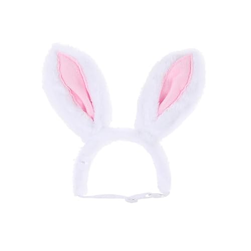 LOMYLM Osterhasenohr-Hunde-Stirnband, Kaninchenohr-Katzen-Kopfbedeckung, Haustier-Outfits, niedliche Hasenohr-Hundekostüme für tägliche Osterparty, Cosplay, Kostümzubehör (Rosa Weiß) von LOMYLM