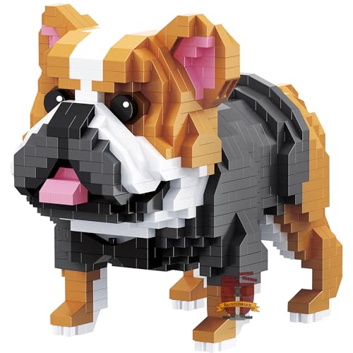 LONESTAR Balody Mini Klemmbausteine, 3D Puzzle Englische Bulldogge, Nanoblocks, 1021 Teile, Feinmotorik & Kreativität, ab 14 Jahren, Geschenk von LONESTAR