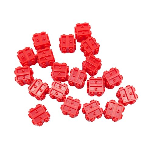 LONESTAR Bausteine 2x2 Noppen mit Baurichtungsumkehr, 20 Stück, rote Klemmbausteinwürfel für kreatives Bauen, kompatibel, vielseitig einsetzbar, Erweiterung für Bauprojekte, passgenau, stapelbar, DIY von LONESTAR