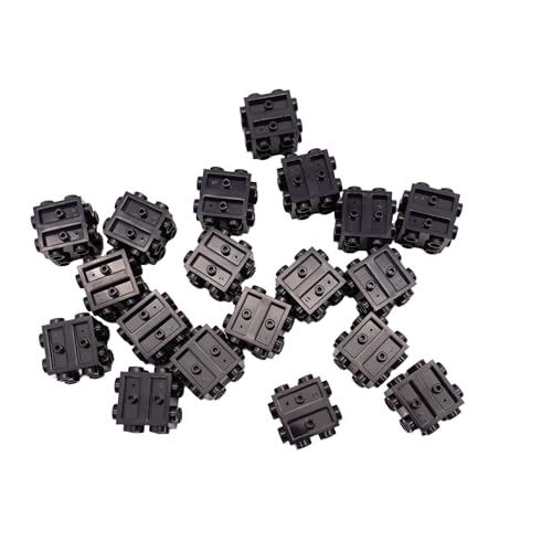 LONESTAR Bausteine 2x2 Noppen | Baurichtungsumkehr | 20 Stück | Kompatibel mit dem Marktführer | Schwarze Klemmbausteinwürfel | Vielseitig einsetzbar | Baurichtungsänderung von LONESTAR