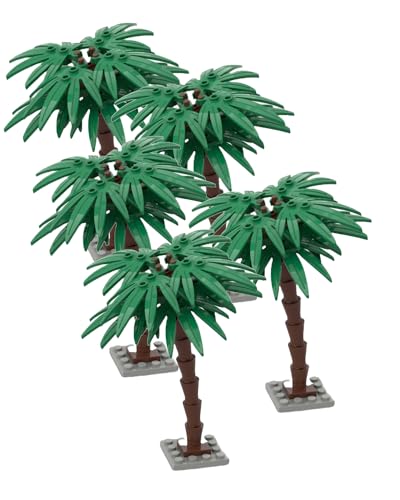 LONESTAR Bricks Klemmbausteine | City Bausatz BÄUME 5X Palme Green | Marktführer kompatibel | DIY von LONESTAR