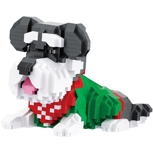 LONESTAR Balody Mini Klemmbausteine, 3D Puzzle Schnauzer, Nanoblocks, 886 Teile, Feinmotorik & Kreativität, ab 14 Jahren, Geschenk von LONESTAR