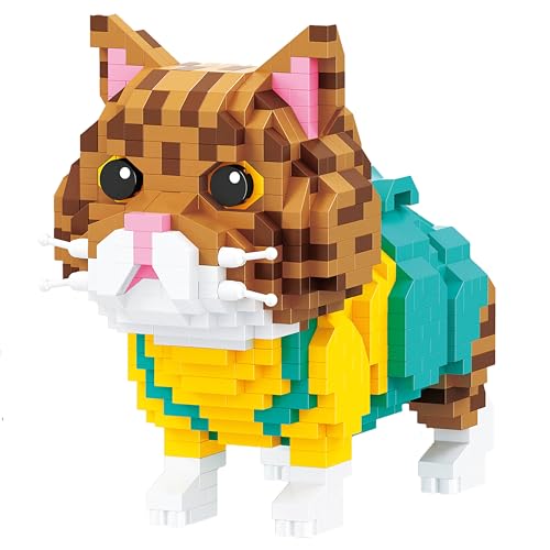 LONESTAR Balody Mini Klemmbausteine, 3D Puzzle Katze mit Kleid, Nanoblocks, 967 Teile, Feinmotorik & Kreativität, ab 14 Jahren, Geschenk von LONESTAR