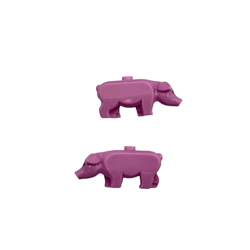LONESTAR Klemmbaustein Schweine Figuren| Rosa Schweine | XL Pack 25 Stück | Kompatibel mit Marktführer | MOCer Zubehör | DIY | Bauernhof Tier | Pig Mix von LONESTAR