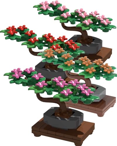 LONESTAR Klemmbausteine Set, Bonsai Bäume 4er-Pack, Rosa Orange Rot Lila, City Deko Bausatz, 208 Teile, kompatibel, DIY Mini Garten, Kunststoff, umweltfreundlich, Blumentopf Design LONESTAR Klemmbausteine Set, Bonsai Bäume 4er-Pack, Rosa Orange Rot Lila, City Deko Bausatz, 208 Teile, kompatibel, DIY Mini Garten, Kunststoff, umweltfreundlich, Blumentopf Design von LONESTAR