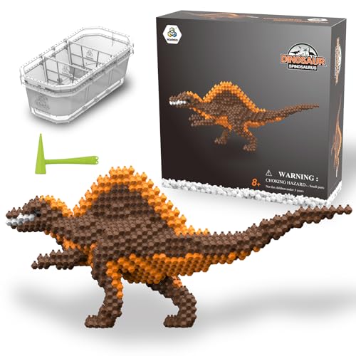 LONESTAR Mini Klemmbausteine Spinosaurus Dinosaurier 3D Modell, 420 Teile, Mikrobausteine in Braun und Orange, 42 x 10 x 19 cm, DIY Bauset mit Sortierbox, dekorativ, pädagogisch wertvoll, sammelbar LONESTAR Mini Klemmbausteine Spinosaurus Dinosaurier 3D Modell, 420 Teile, Mikrobausteine in Braun und Orange, 42 x 10 x 19 cm, DIY Bauset mit Sortierbox, dekorativ, pädagogisch wertvoll, sammelbar von LONESTAR