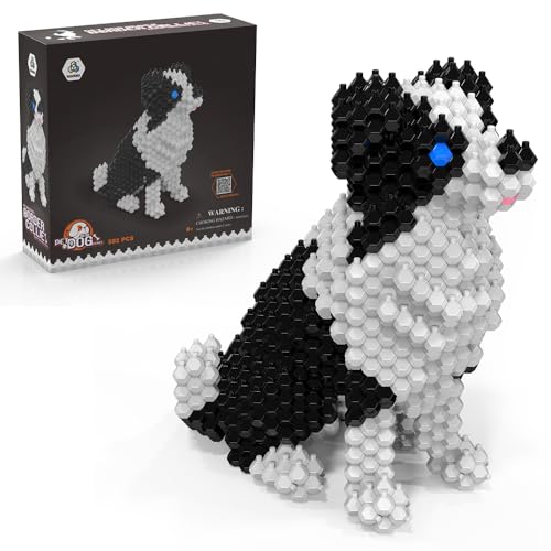 LONESTAR Mini Klemmbausteine, Border Collie in 3D, Mikrobausteine Mini Bricks, 582 Teile Set, braun und weiß, DIY Bausatz, feine Details, kreative Modellgestaltung, pädagogisches Lernspielzeug LONESTAR Mini Klemmbausteine, Border Collie in 3D, Mikrobausteine Mini Bricks, 582 Teile Set, braun und weiß, DIY Bausatz, feine Details, kreative Modellgestaltung, pädagogisches Lernspielzeug von LONESTAR