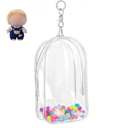 Schutzhülle kompatibel mit 17 cm Puppe, PVC, transparente Puppen-Display-Abdeckung, Figuren-Aufbewahrung, Hängetasche, Präsentationsbox, für Blindbox, Plüschpuppe von LONGLOUO