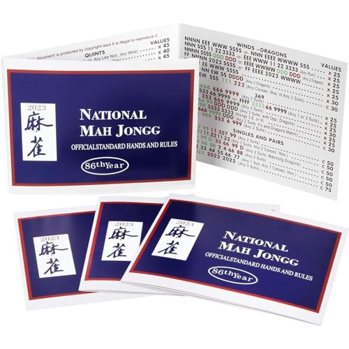 LONGSAO Mahjong Cards 2024, Mah Jongg Cards, Mahjong Cards 2024 Single, National Mahjong Cards Official Standard Hands and Rules Mahjong Cards 2024 Large Print Mahjong Scorecard. (Blue) von LONGSAO