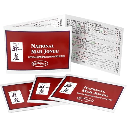 LONGSAO Mahjong Cards 2024, Mah Jongg Cards, Mahjong Cards 2024 Single, National Mahjong Cards Official Standard Hands and Rules Mahjong Cards 2024 Large Print Mahjong Scorecard. (Red) von LONGSAO
