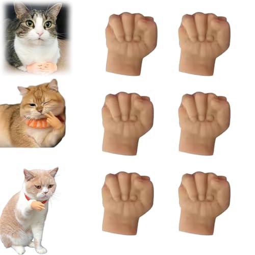 Mini Hands for Cats, Tiny Hands for Cats Crossed, Mini Human Hands for Cats, Pet Funny Fingers, Tiny Folded Hands for Cat Paw, Finger Puppet, for Cats, Dogs. (D) von LONGSAO