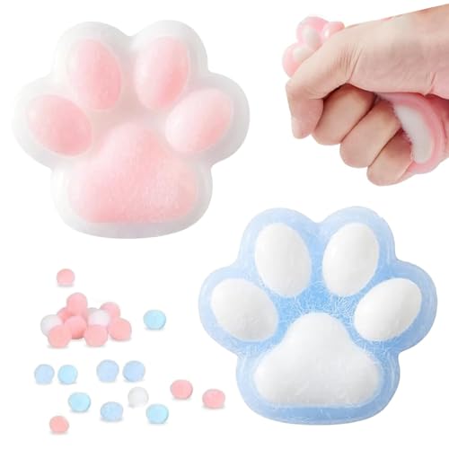LONZIKP 2Pcs Kawaii Flauschige Sensorische Spielzeug, Anti Stress Pfote, Cat Paw Toy, Katzenpfoten Quetschspielzeug mit Bällen, Lustig Anti Stress und Angst Relief Spielzeug LONZIKP 2Pcs Kawaii Flauschige Sensorische Spielzeug, Anti Stress Pfote, Cat Paw Toy, Katzenpfoten Quetschspielzeug mit Bällen, Lustig Anti Stress und Angst Relief Spielzeug von LONZIKP