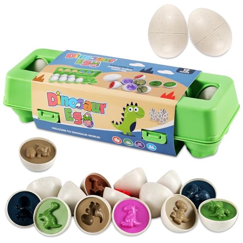 LOOIKOOS Eier Set mit 12 verschiedenen Eiern für Kinder, Lernspielzeug mit Farb- und Zahlenerkennung, Eierlernfähigkeiten für Kleinkinder LOOIKOOS Eier Set mit 12 verschiedenen Eiern für Kinder, Lernspielzeug mit Farb- und Zahlenerkennung, Eierlernfähigkeiten für Kleinkinder von LOOIKOOS
