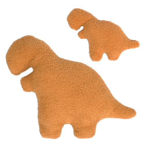 LOOPES 2 STK Dino Nugget Kissen Dino Chicken Nugget Dinosaurier Stofftier Plüschtier Kinder Plüschspielzeug Dino Wurfkissen Weiches für Weihnachten Geburtstag Geschenk Jungen Mädchen Zimmerdekoration von LOOPES