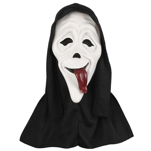 LOOPES Ghostface Maske Halloween Horrorfilm Maske Geist Scream Maske Gruselmaske Cosplay Geister Maske Ghost Face Mask für Halloween Fasching Karneval von LOOPES