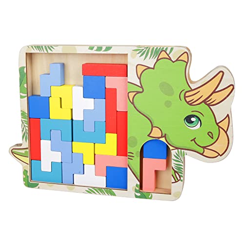 LOOPES Tetris Spiel Holz 3D Puzzle Montessori Spielzeug ab 4 5 6 Jahre Kinder Tangram Holzspielzeug Holzpuzzle 3 in 1 Muster blockiert Brain Teasers Spiel Kinder Weihnachten Geburtstag Geschenke von LOOPES