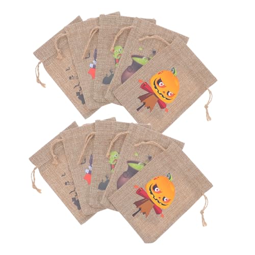 LOORGVEL 10 Stück Teiliges Halloween Baumwoll Leinen Zugbeutel mit Halloween Motiven Wiederverwendbare Süßigkeitenbeutel Robuste Kordelzug Taschen für Süßigkeiten Partygeschenke und Trick LOORGVEL 10 Stück Teiliges Halloween Baumwoll Leinen Zugbeutel mit Halloween Motiven Wiederverwendbare Süßigkeitenbeutel Robuste Kordelzug Taschen für Süßigkeiten Partygeschenke und Trick von LOORGVEL