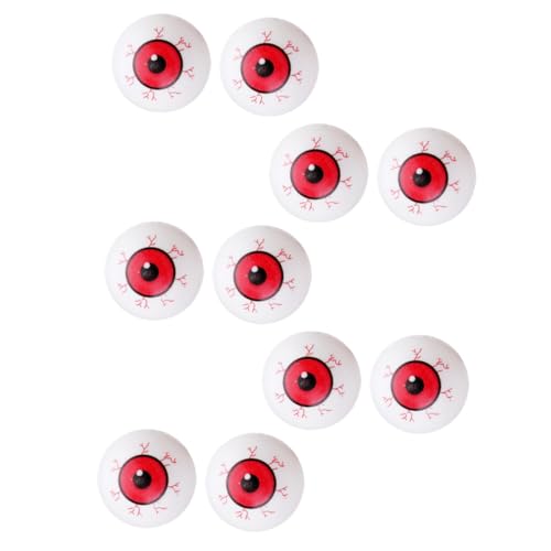 LOORGVEL 10 Stück Teiliges Halloween Horror Augenkugeln aus Kunststoff Rote Gruselige Party Deko und Tragbare Eyeballs für Schaurige Raumdekoration und Halloween Requisiten von LOORGVEL