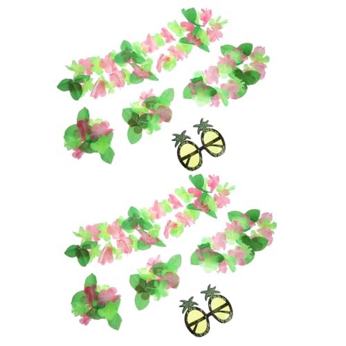 LOORGVEL 10 Stück Teiliges Hawaii Party Set mit Grünem Blumenkranz und Ananas Sonnenbrille Leichtes Bequemes Sommerkostüm für Damen für Strand Luau dekorationen LOORGVEL 10 Stück Teiliges Hawaii Party Set mit Grünem Blumenkranz und Ananas Sonnenbrille Leichtes Bequemes Sommerkostüm für Damen für Strand Luau dekorationen von LOORGVEL