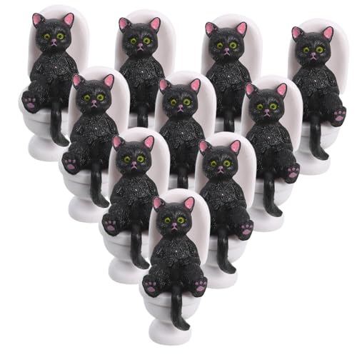 LOORGVEL 10 Stück Teiliges Schwarzes Harz-katzenornament Liegende Statue Multifunktional als Dekoration und Aufbewahrung für Badezimmer Schreibtisch und Garten Stilvolles Miniatur-dekor LOORGVEL 10 Stück Teiliges Schwarzes Harz-katzenornament Liegende Statue Multifunktional als Dekoration und Aufbewahrung für Badezimmer Schreibtisch und Garten Stilvolles Miniatur-dekor von LOORGVEL