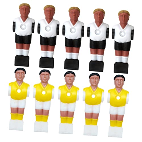 LOORGVEL 10 Stück Teiliges Tischfußball Spieler Figuren Kompatibel mit Standard Kickerstangen Robuste Fußballspieler in Schwarz Gelb und Weiß Leicht zu Installieren Glatte Oberfläche von LOORGVEL