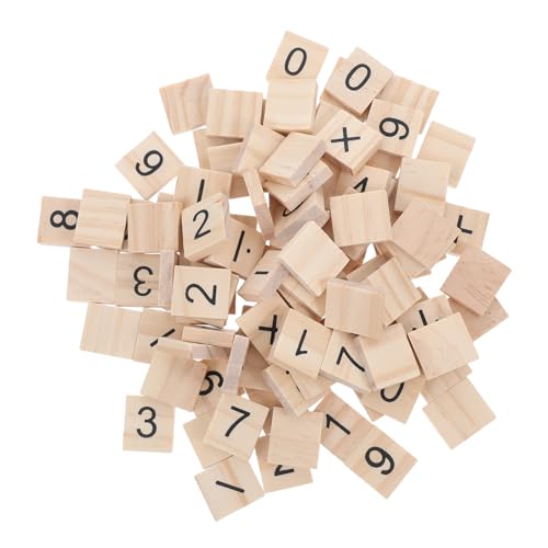 LOORGVEL 100 Stück Teiliges Kleine Holz Zahlen und Vielseitige Lernfliesen aus Holz für Interaktives Zählen Basteln und Matheübungen für Kindergarten und Schule von LOORGVEL