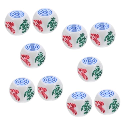 LOORGVEL 10pcs Chinesische Traditionelle Abs Für Garnelenfischkrabben Spielparty -vorräte Und Vintage Dice Decor Club Home Toy Spielzeug von LOORGVEL