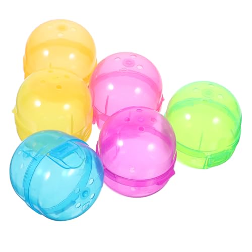 LOORGVEL 12 Stück Teiliges Befüllbare Kunststoff kapseln Öffnungsfähige Runde Bälle für Verkaufsautomaten Geschenke und Partydeko in Transparent Blau Grün Violett Orange Gelb von LOORGVEL