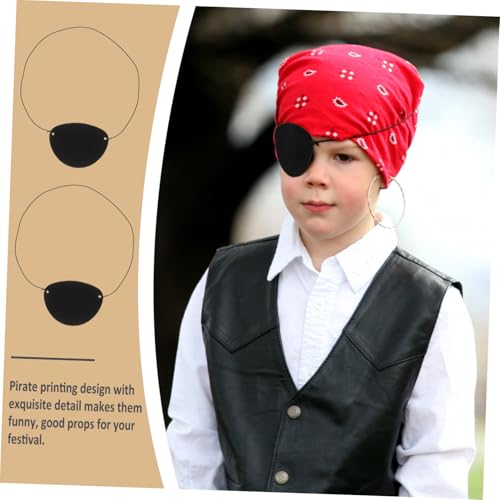 LOORGVEL 14 Stück Teiliges Piraten augenklappen Weiche Filz mit Schwarzem Stoffband Atmungsaktiv Wiederverwendbar als Kostümzubehör für Halloween und Piratenpartys von LOORGVEL