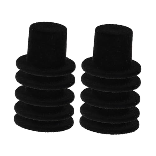 LOORGVEL 15 Stück Teiliges Mini Clown Hut aus Flockigem Harz Kleine Puppenhüte für DIY Bastelarbeiten Langlebige Schwarze Miniatur Hüte als Puppendekoration und Cosplay Zubehör von LOORGVEL