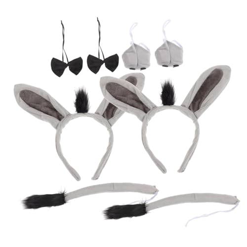 LOORGVEL 2 Sätze Kostüm Set für Erwachsene Teiliges Set mit Eselsohren Haarreif Fliege und Nase für Cosplay Partys und Geburtstagsfeiern Hochwertiges und Langlebiges Zubehör für von LOORGVEL