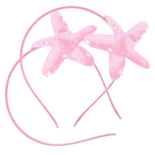 LOORGVEL 2 Stck Teiliges Seestern Haarband für Mädchen Glitzerndes Stirnband mit Meeresmotiv Langlebig und Formstabil Haarschmuck für Kleinkinder und Partys von LOORGVEL