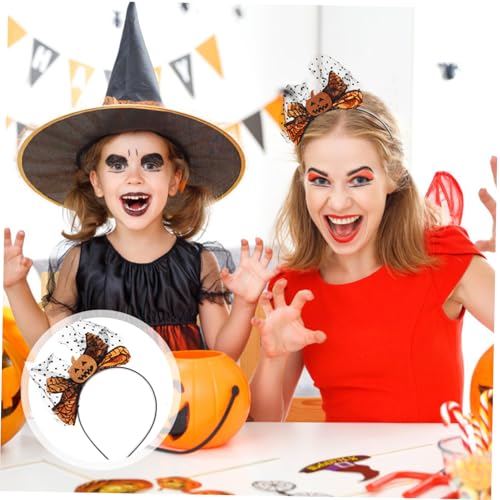 LOORGVEL 2 Stück Halloween Kürbis Haarschmuck Teiliges Dekoratives Stirnband mit Schleife Cosplay Party Haarreif für Damen Passendes Halloween Kostüm Zubehör Festliche Kopfbedeckung von LOORGVEL