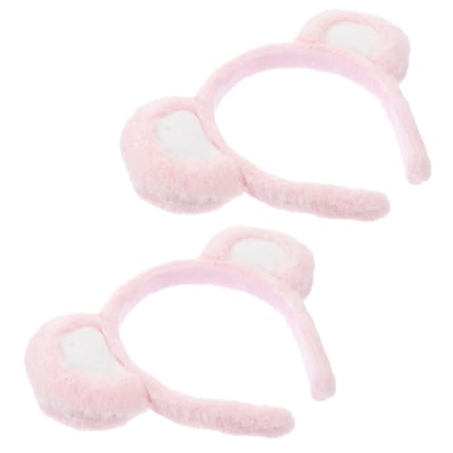 LOORGVEL 2 Stück Niedliches Bärenohren Haarband Flauschige Cosplay Accessoires für Damen Hübsche Kopfbedeckung für Karneval Halloween Partys und Geschenkideen von LOORGVEL