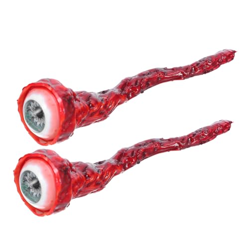 LOORGVEL 2 Stück Realistische Halloween Augäpfel Gruselige Deko Blutige Tragbare Requisiten für Party Favor Geschenkbeutel Langlebig Vielseitig für Zuhause und Büro von LOORGVEL