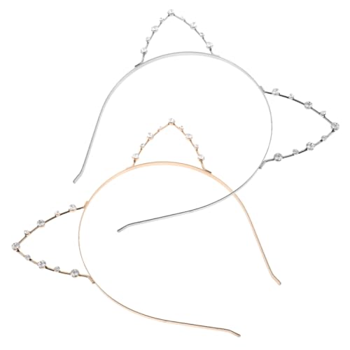 LOORGVEL 2 Stück Teiliges Katzenohren Haarreif mit Funkelnden Strasssteinen Leichter und Bequemer Halloween und Cosplay Accessoire Gold und Silber Eleganter Party Kopfschmuck LOORGVEL 2 Stück Teiliges Katzenohren Haarreif mit Funkelnden Strasssteinen Leichter und Bequemer Halloween und Cosplay Accessoire Gold und Silber Eleganter Party Kopfschmuck von LOORGVEL